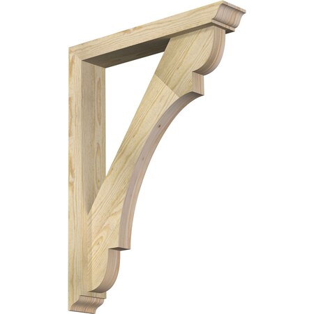 Ekena Millwork Olympic Traditional Rough Sawn Bracket w/ Offset Brace, Douglas Fir, 4"W x 22"D x 30"H BKT0402X22X30OLY01RDF